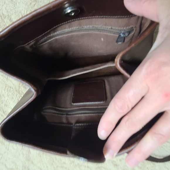 Vintage Brighton Brown Double Handle Shoulder Bag With Heart Charm 90's - Picture 12 of 14